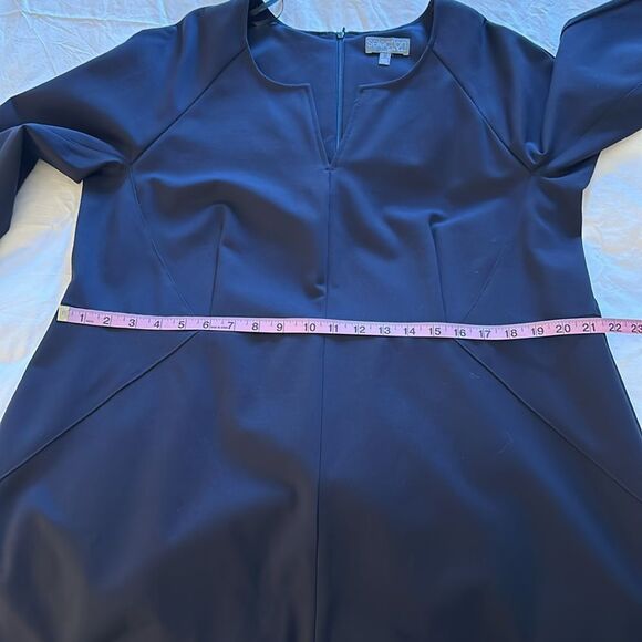 Selections by Ulla Popken Women’s Sheath Dress with Flounce Skirt Dark Navy 20US - Picture 10 of 15